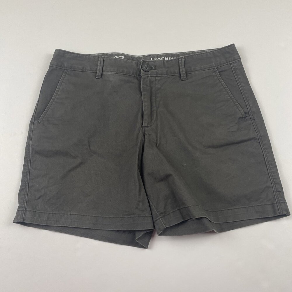 Eddie Bauer Boyfriend Mid-Rise Shorts Women’s 4 Stretch Cotton Dark Gray Dyed
